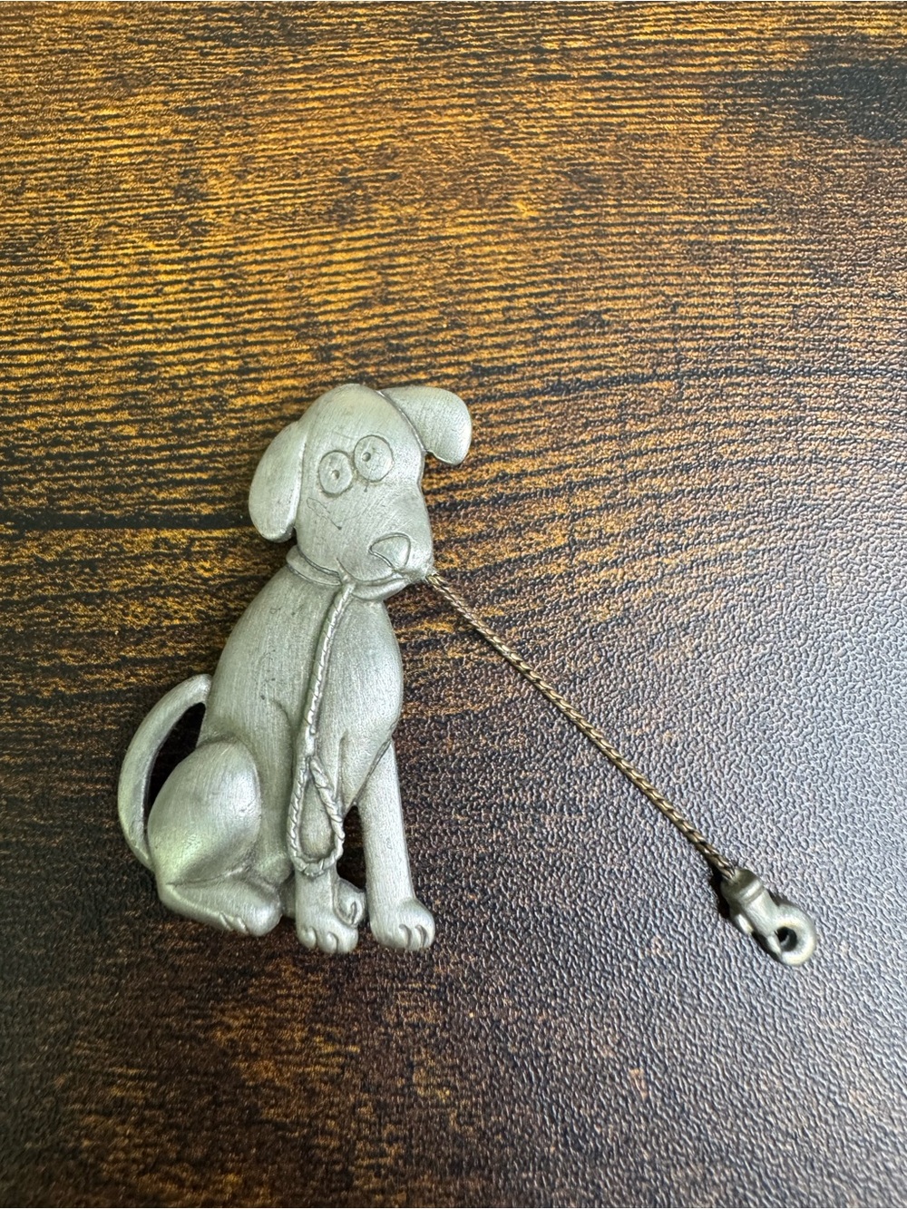 JJ Jonette Pewter Dog Brooch Pin - Women's Vintage 80’s Jewelry